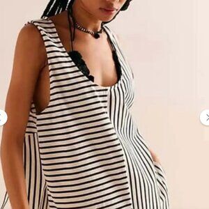 Free People Beach Julie striped sleeveless tunic shirt S